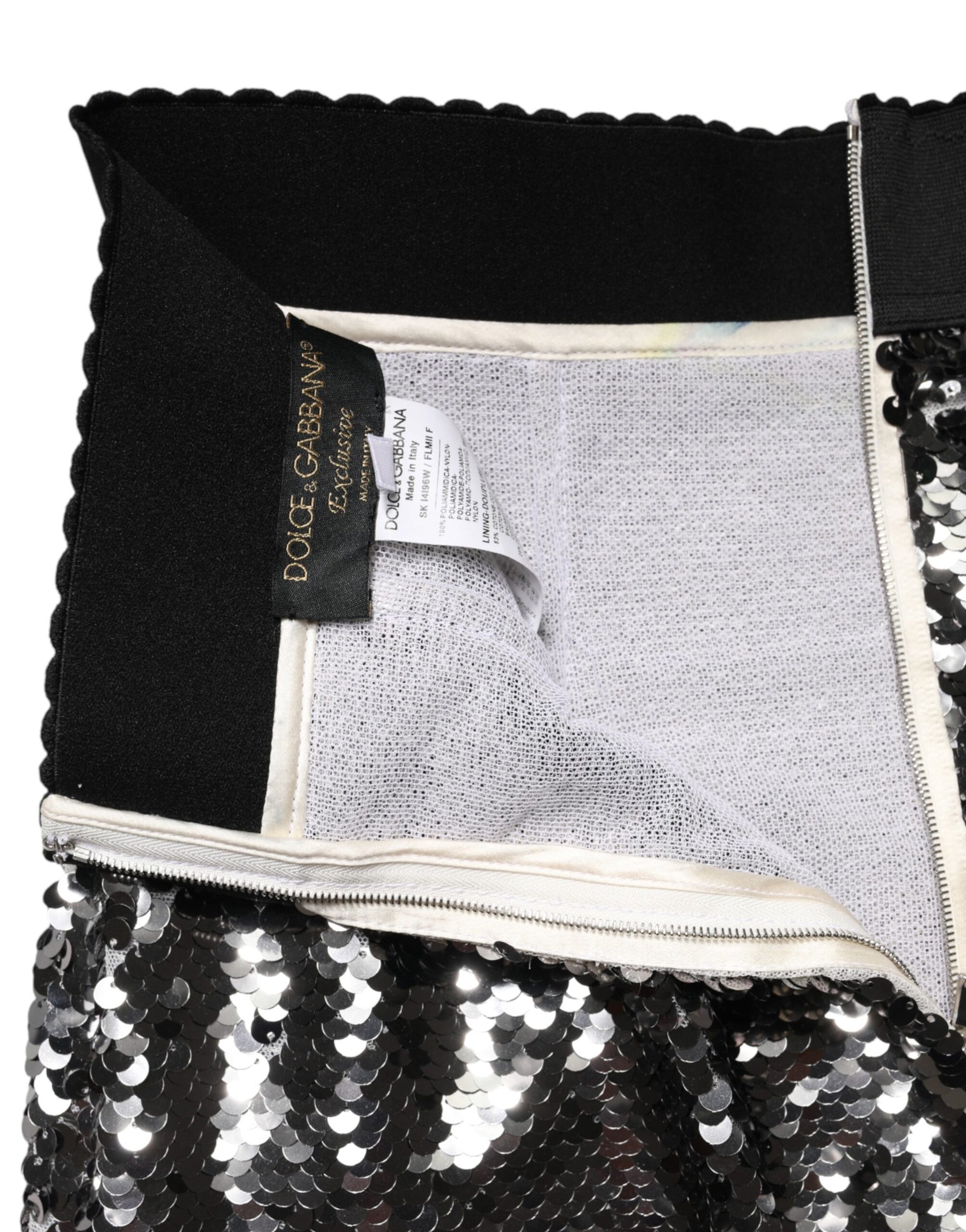 Dolce & Gabbana Meerjungfrauen-Rock mit Pailletten in Metallic-Grau