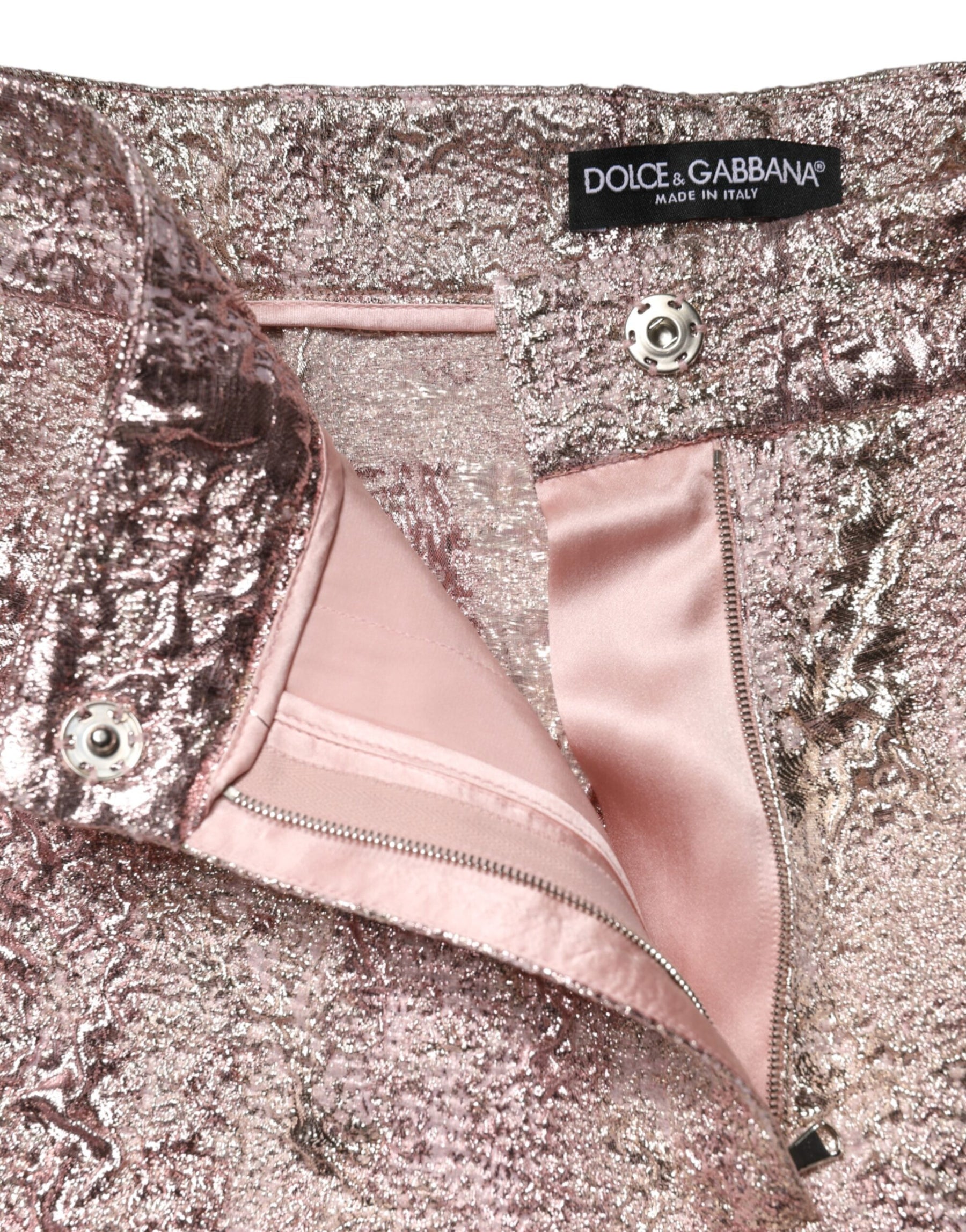 Dolce & Gabbana Pinke Jacquard High-Waist Hotpants
