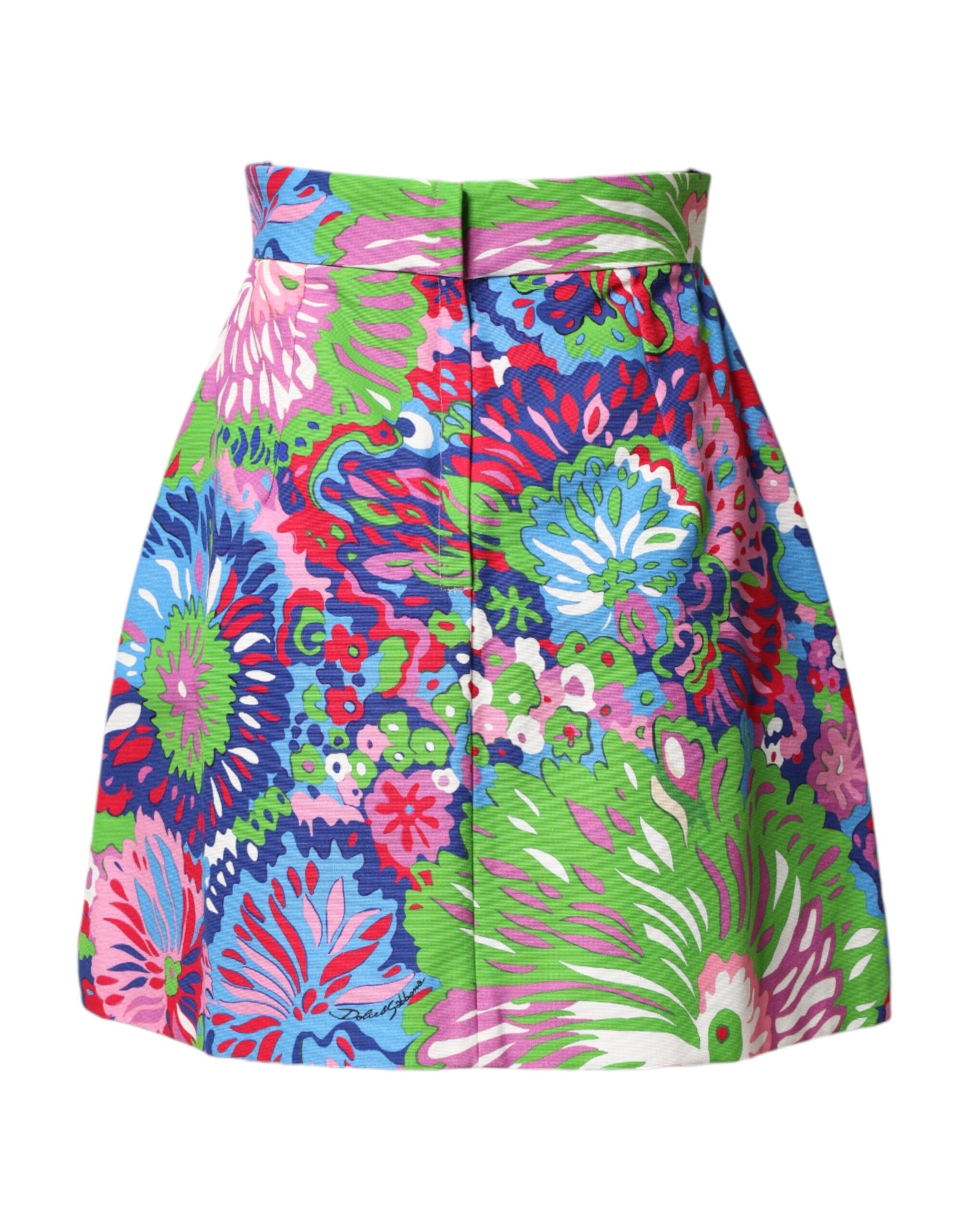 Dolce & Gabbana Bunte Blumen-Shorts mit Knöpfen und hoher Taille