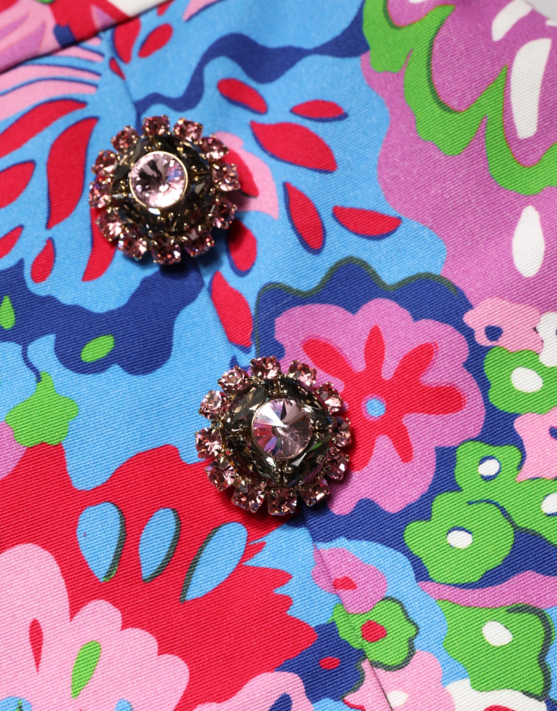 Dolce & Gabbana Bunte Blumen-Shorts mit Knöpfen und hoher Taille