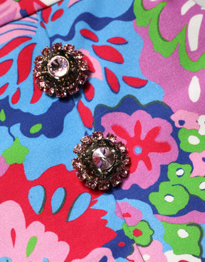 Dolce & Gabbana Bunte Blumen-Shorts mit Knöpfen und hoher Taille