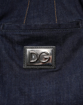Dolce & Gabbana Dunkelblauer Baumwoll-A-Linien-Denim-Midi-Rock