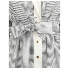 Zimmermann Baumwollkleid mit Streifenmuster