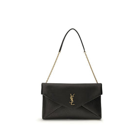 Saint Laurent Schwarze Lamm-Clutch-Tasche Ovis Aries Aries