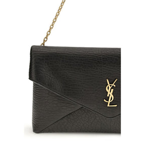Saint Laurent Schwarze Lamm-Clutch-Tasche Ovis Aries Aries