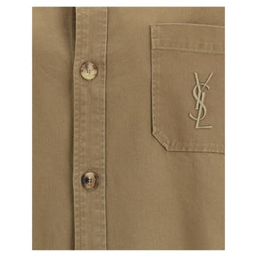 Saint Laurent Grüne Baumwoll-Jeansjacke