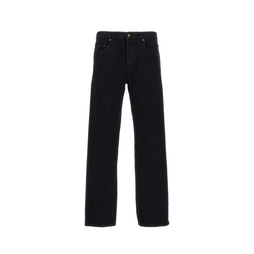 Saint Laurent Schwarze Baumwoll-Jeans mit lockerer Passform
