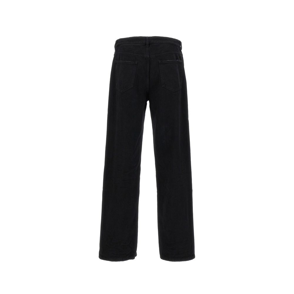 Saint Laurent Schwarze Baumwoll-Jeans mit lockerer Passform
