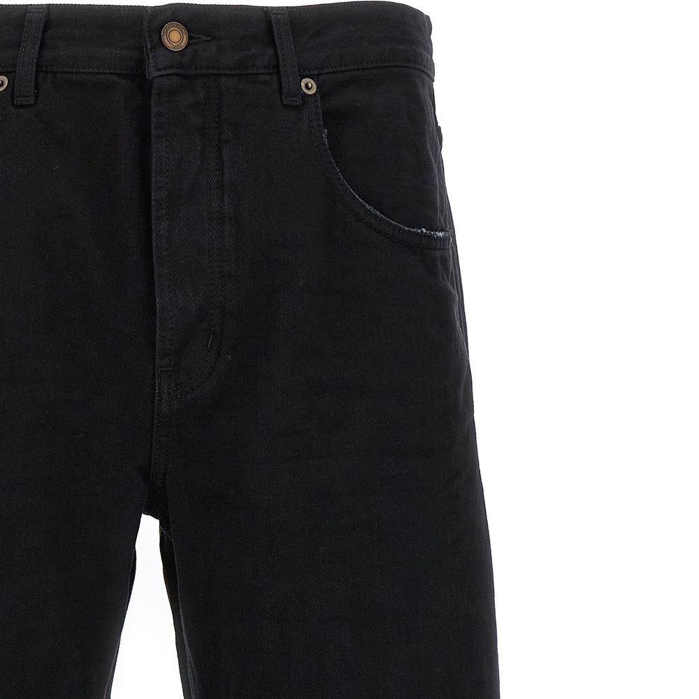 Saint Laurent Schwarze Baumwoll-Jeans mit lockerer Passform