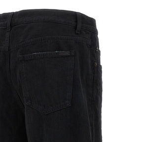 Saint Laurent Schwarze Baumwoll-Jeans mit lockerer Passform