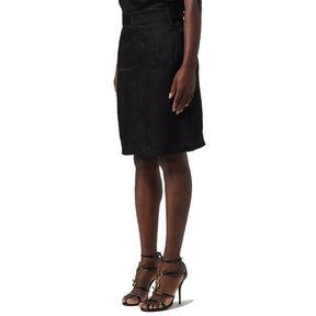 Saint Laurent Schwarzer Kupfer Midi-Rock