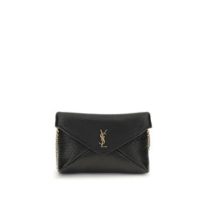 Saint Laurent Schwarze Clutch-Tasche aus Lammleder