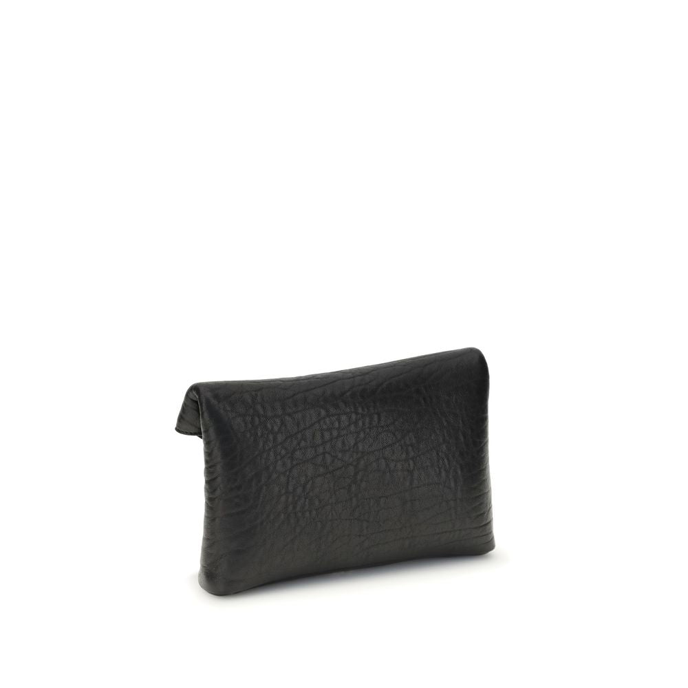 Saint Laurent Schwarze Clutch-Tasche aus Lammleder