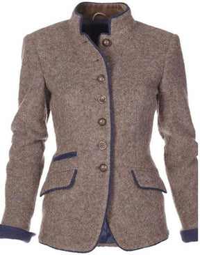 Elegante Winter Long Sleeve Jacke tailliert in Grau-Blau