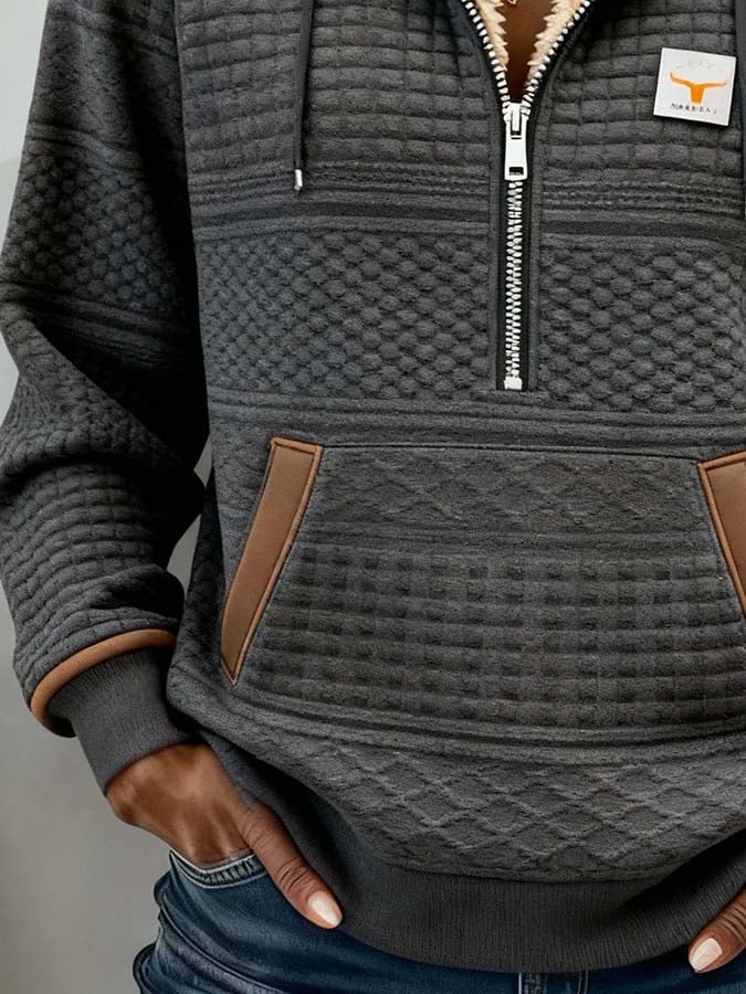Kuscheliges Damen Teddy Hoodie Dunkelgrau für kalte Wintertage