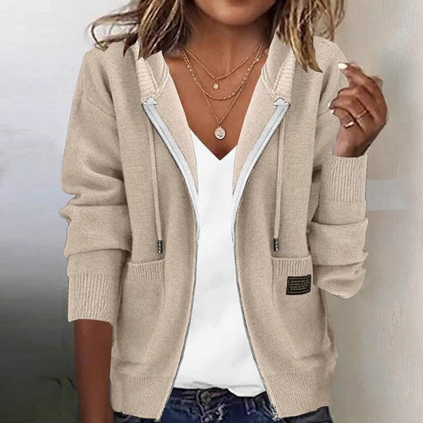 Stylischer Brown Hoodie Long Sleeve Cardigan - Perfekt für den Herbst