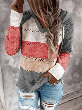 Stilvoller Herbst-Hoodie mit Color Block Design - Wärme & Komfort im Herbstlook