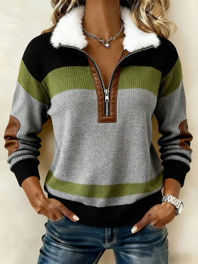 Winter Colorblock Sweatshirt Damen warm & stylisch S–5XL