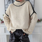 Herbstlicher Soft Khaki High Neck Sweater - Stilvoll & Kuschelig Warm