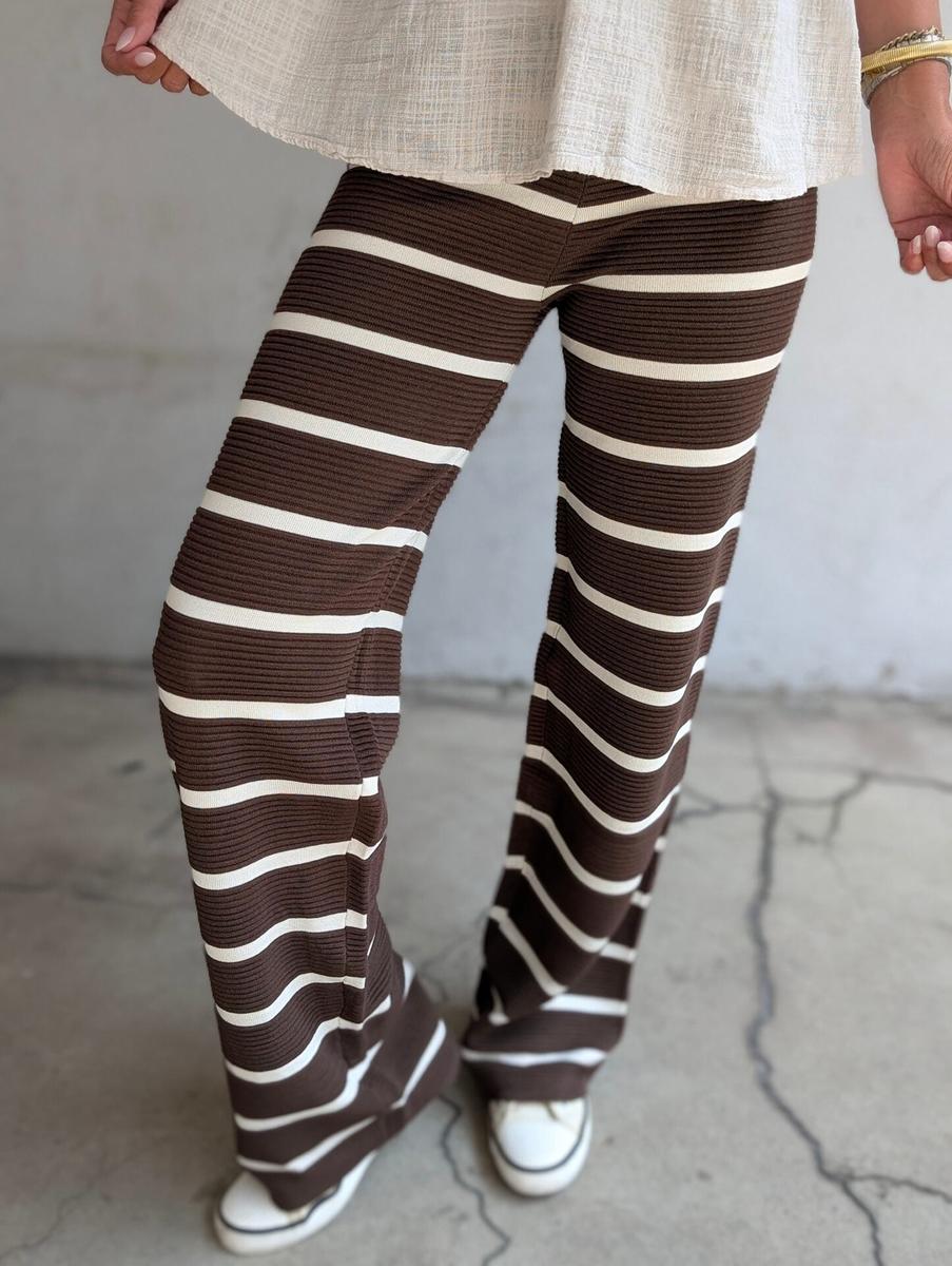Comfy Elastic Waist Gestreifte Hose - Bequem, Stilvoll und Herbstsfrisch