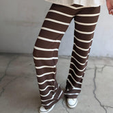 Comfy Elastic Waist Gestreifte Hose - Bequem, Stilvoll und Herbstsfrisch