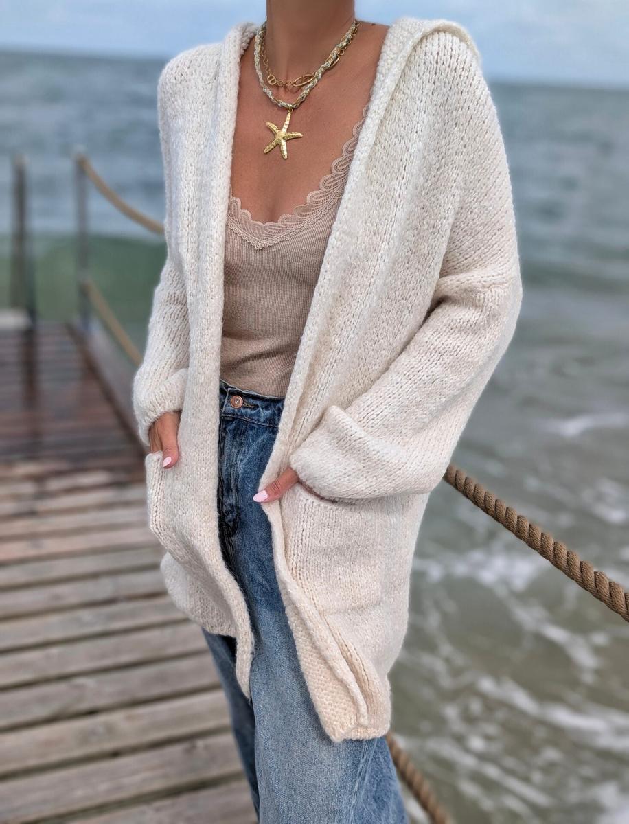 Apricot Long Sleeve Cardigan - Ihr eleganter Herbstsbegleiter in Baumwollmischung