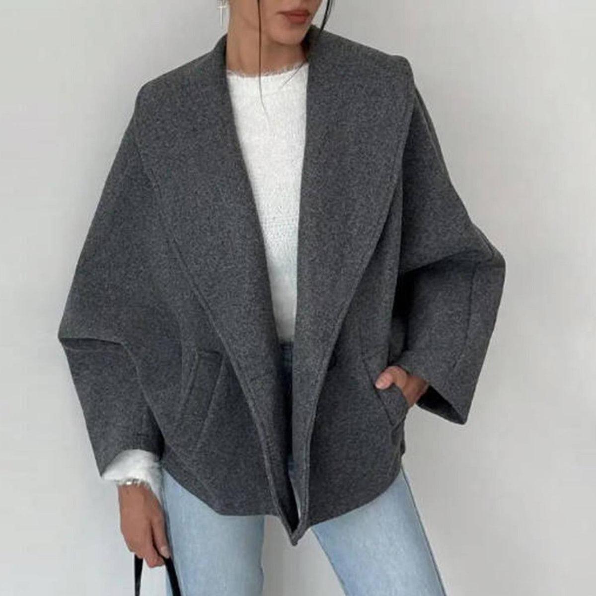 Stilvoller Grauer Oversized-Wollmantel - Dein Luxus-Herbstbegleiter
