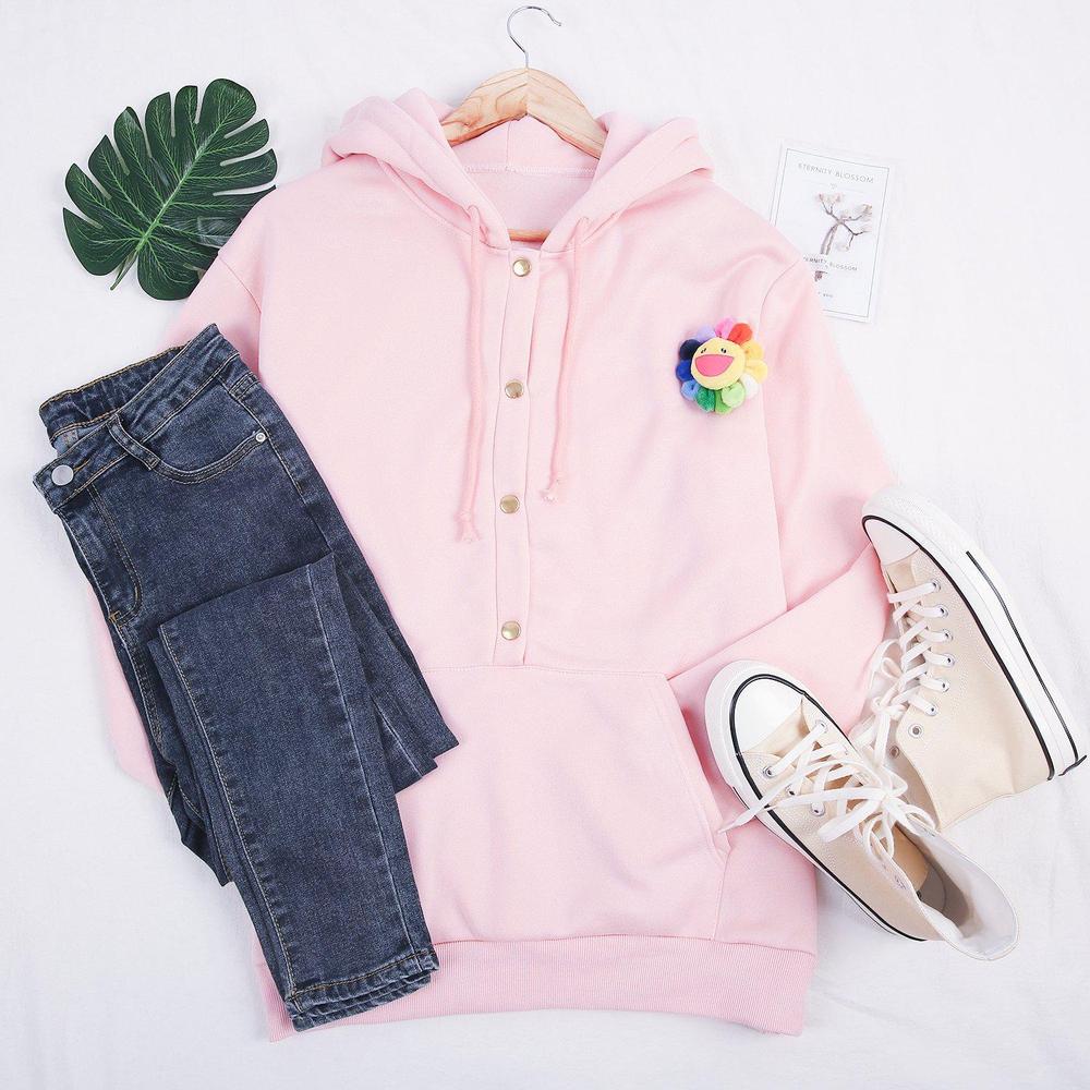 Front Pocket Button Down Hoodie - Stilvoller Herbstsbegleiter mit Komfort