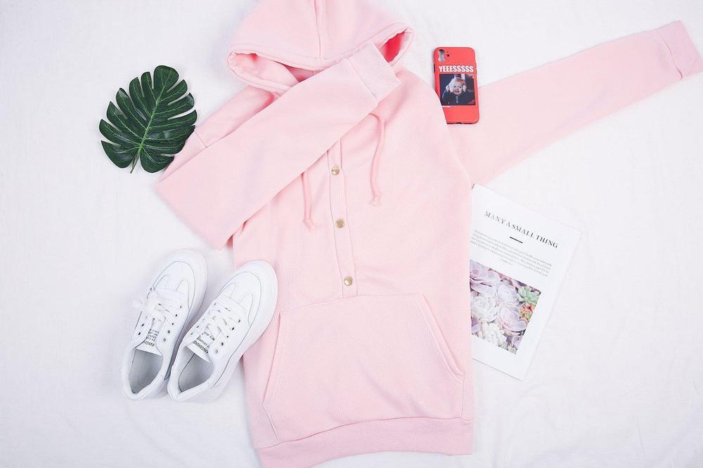 Front Pocket Button Down Hoodie - Stilvoller Herbstsbegleiter mit Komfort