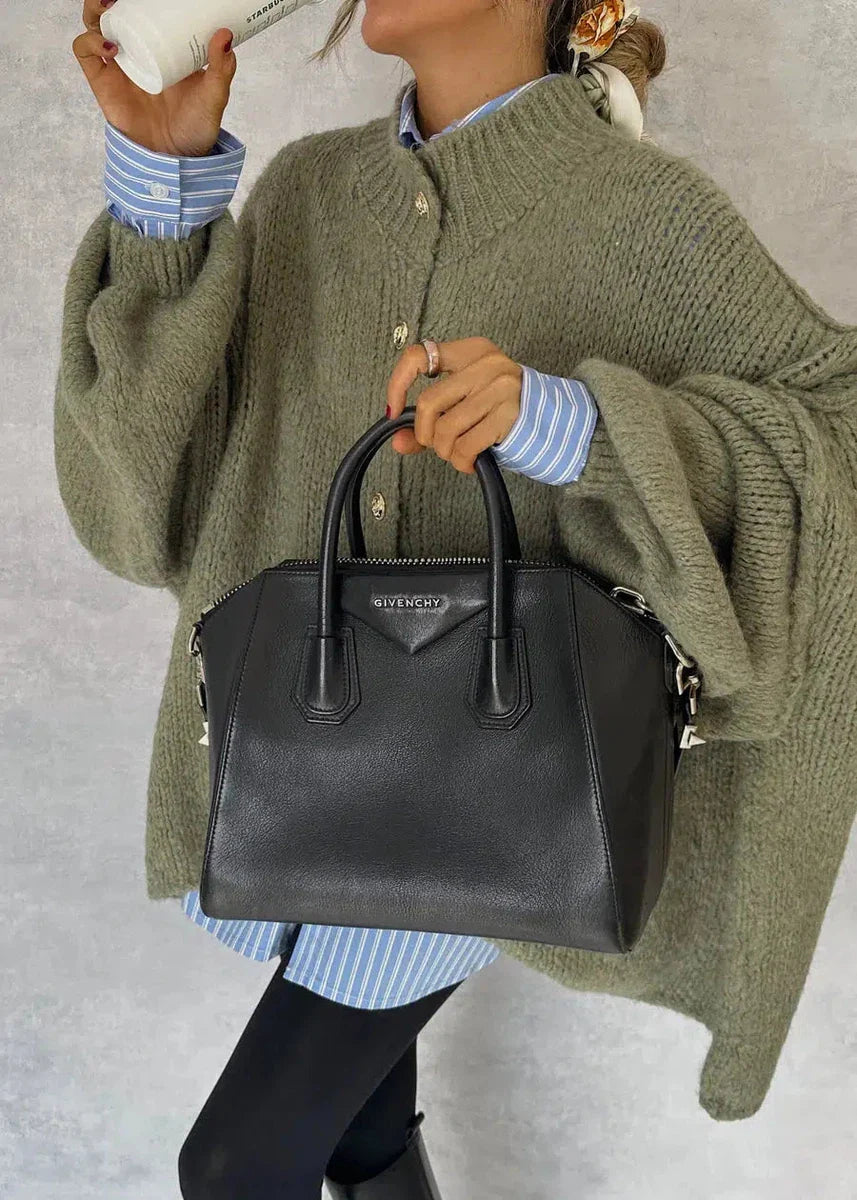 Stilvoller Grün Langarm-Cardigan - Herbstliches Must-Have für Ihren Kleiderschrank