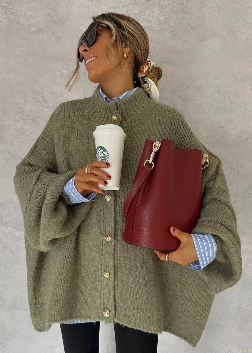 Stilvoller Grün Langarm-Cardigan - Herbstliches Must-Have für Ihren Kleiderschrank