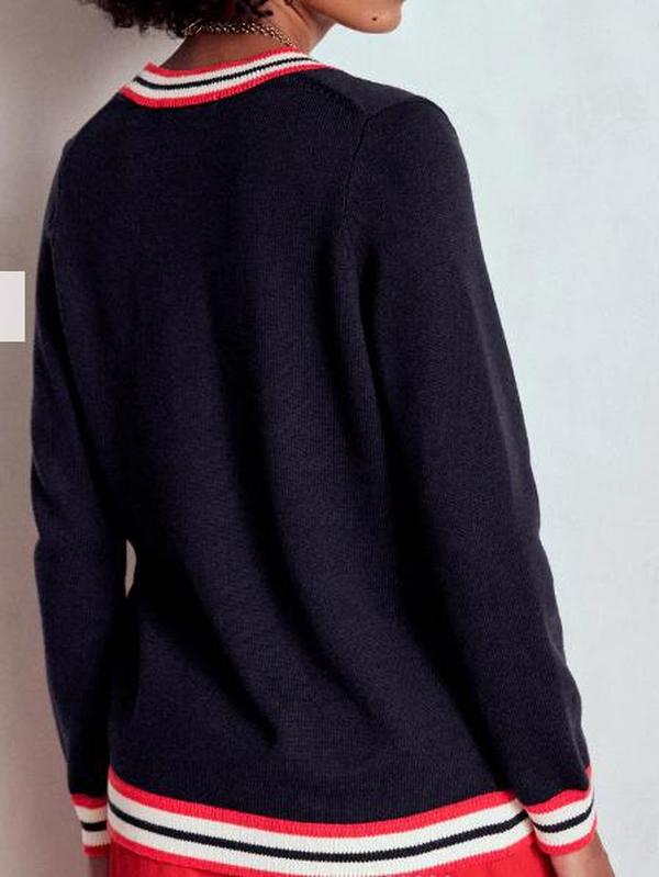 Schicker Herbst-Cardigan in Schwarz mit Streifen - Warm, Komfortabel & Modisch