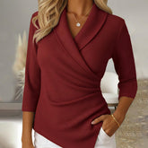 Burgundy V-Neck Strickpullover - Elegante Herbst-Wärme mit Stil
