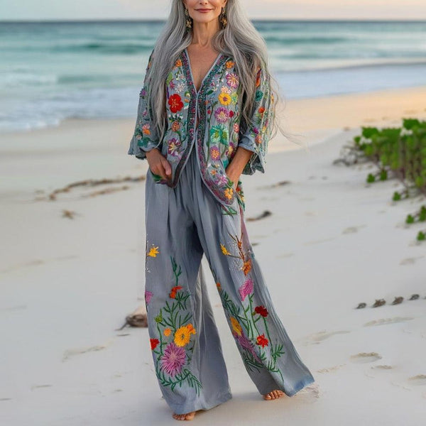 Grey Long Sleeve Two-Piece Set: Stilvoller Herbstslook mit Komfort und Vielseitigkeit