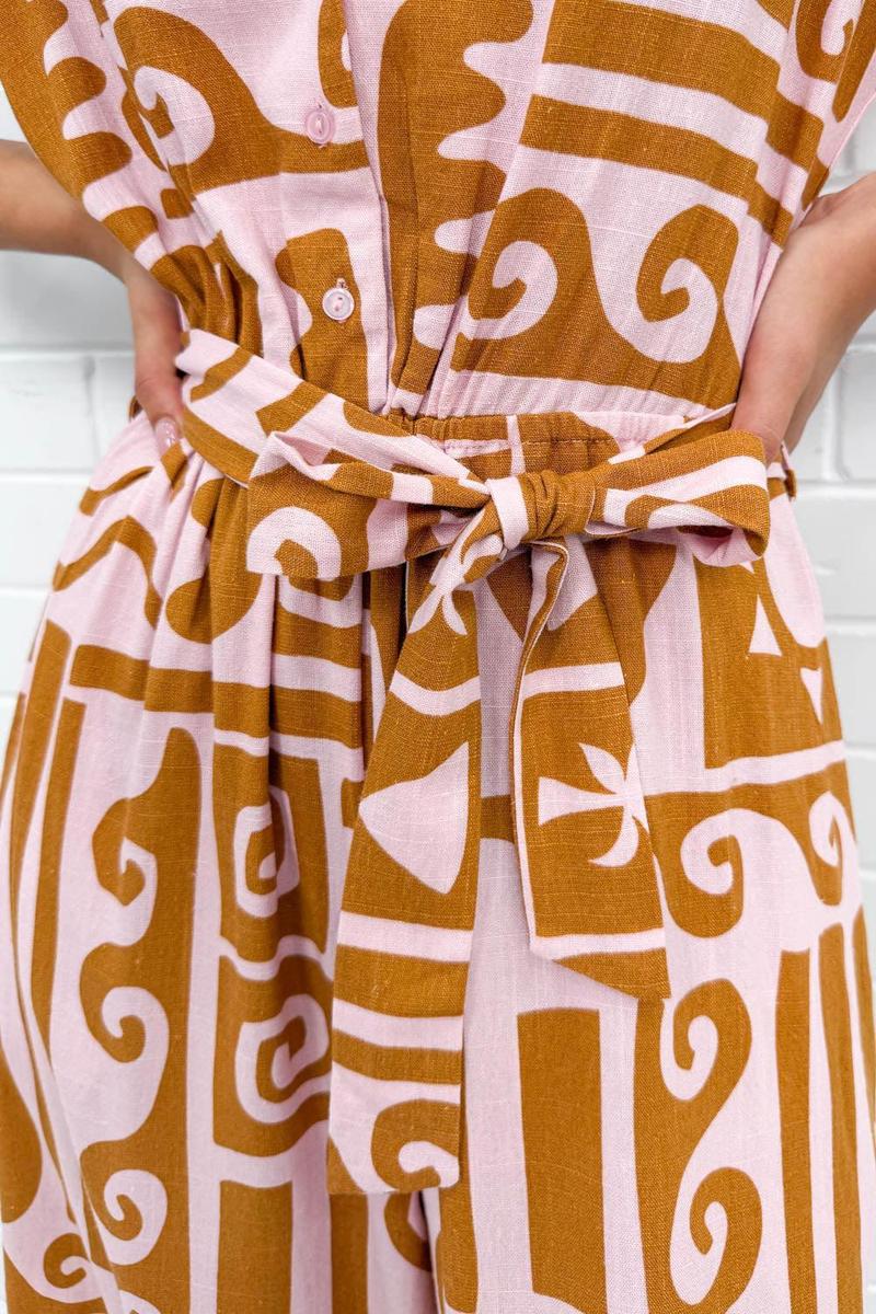 Groovy V-Neck Short Sleeve Jumpsuit - Dein Fashion-Highlight für den Herbst