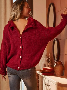 Leuchtend roter Langarm-Pullover - Herbstsfrische mit Stil & Komfort