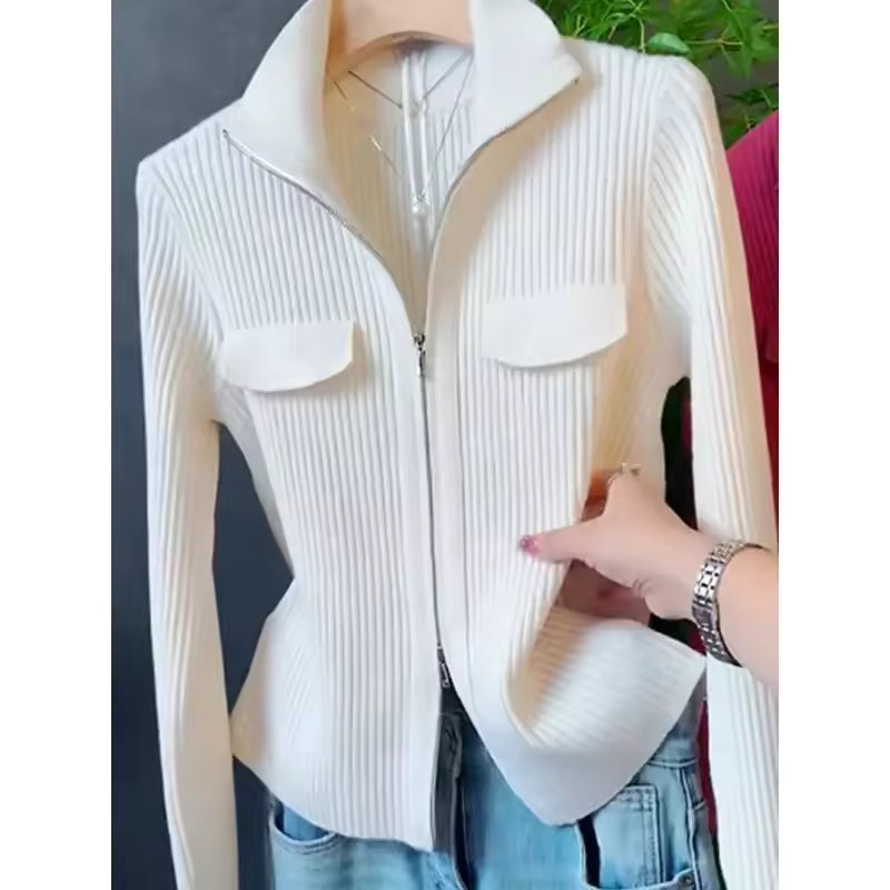Herbstshafter Basic Plain Long Sleeve Cardigan - Elegant & Komfortabel