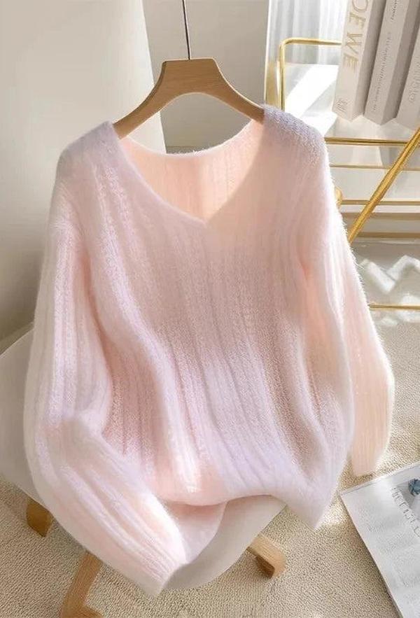 Charmanter Pinker Langarm-Pullover - Herbstsbegleiter mit Komfort