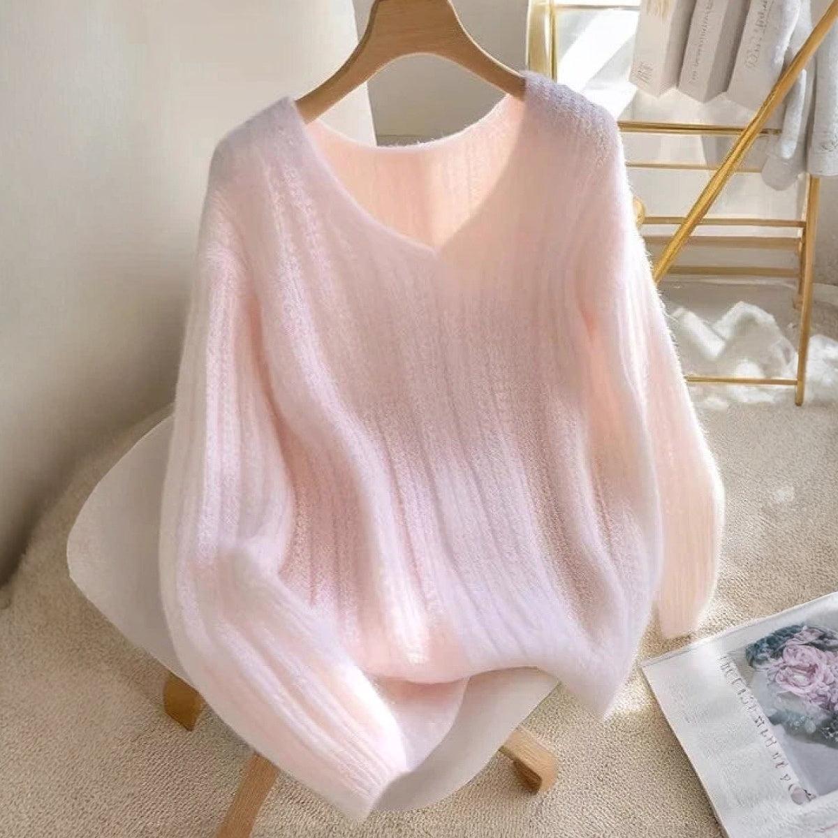 Charmanter Pinker Langarm-Pullover - Herbstsbegleiter mit Komfort