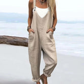 Ärmelloser Jumpsuit mit Seitentaschen: Herbstslook trifft Komfort