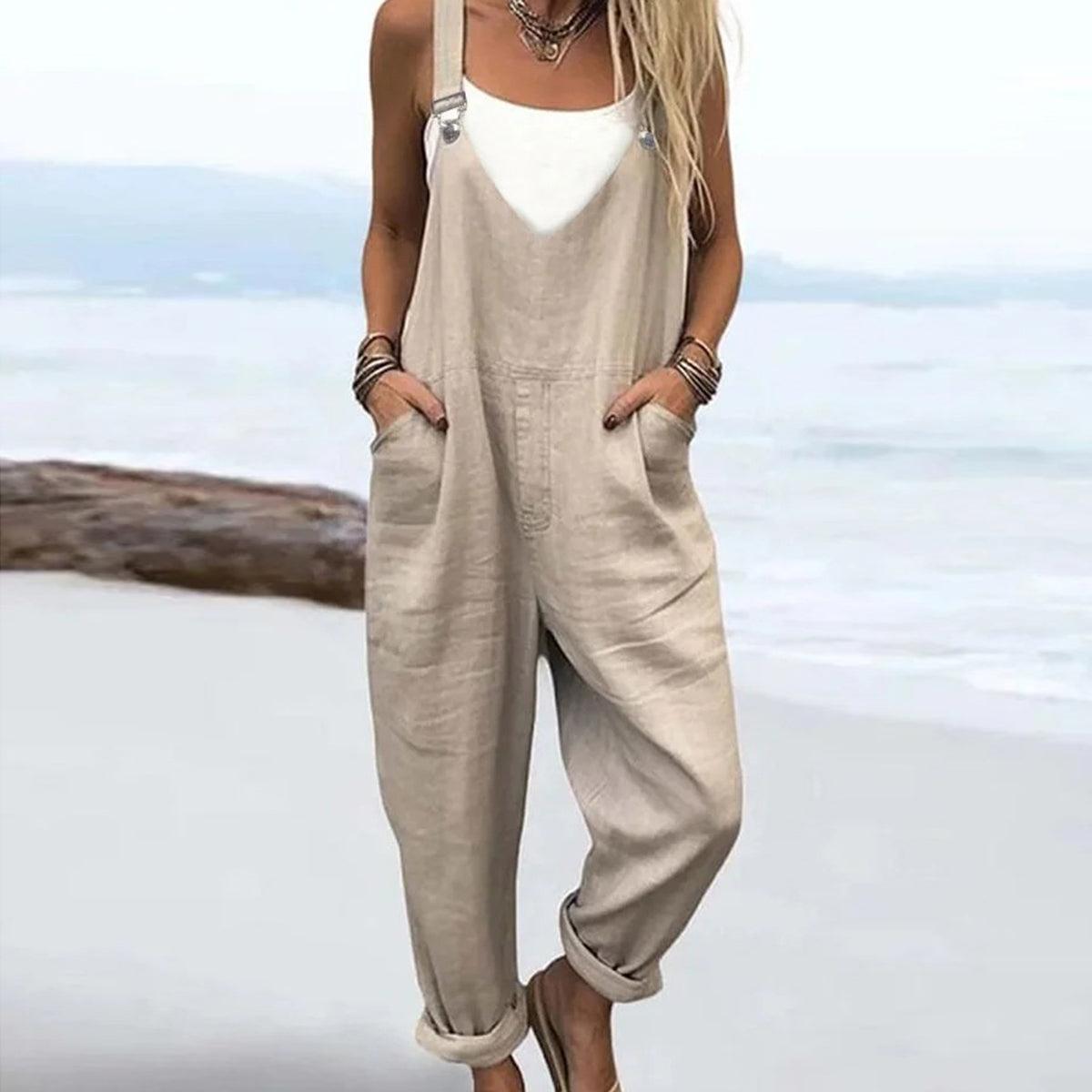 Ärmelloser Jumpsuit mit Seitentaschen - Der Frühlingshit für modebewusste Frauen