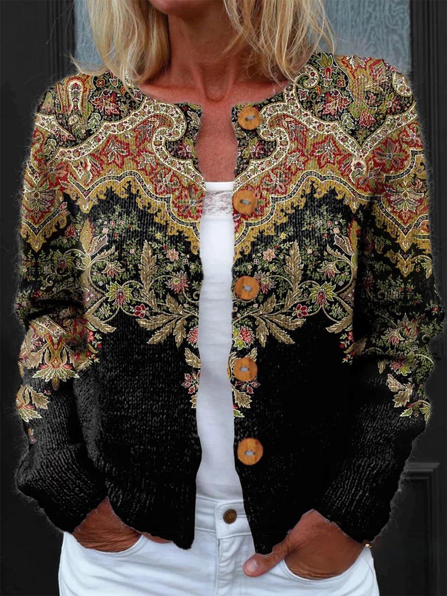 Stilvoller Rundhals-Cardigan mit Langarm - Perfekt für den Herbstsübergang