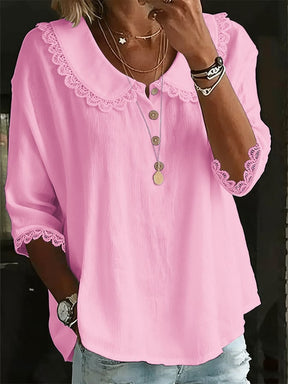 Winter Bluse Damen Weiß mit Spitze – Elegant für Büro & Fest