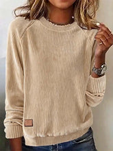 Kuscheliges Corduroy Damen Sweatshirt Beige für Winter