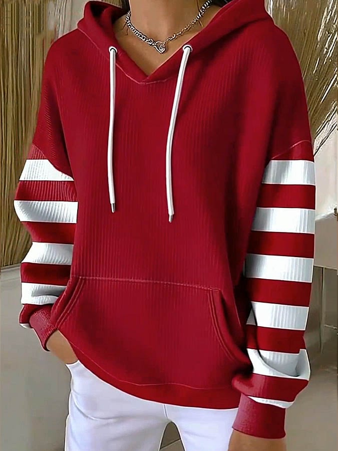 Damen Christmas Hoodie Rot Warm Winter Kapuzenpullover