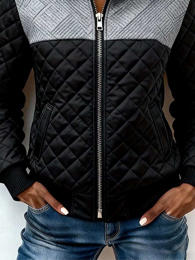 Warme Damen Steppjacke Winter mit Teddyfutter, Kapuze, S-XXXL