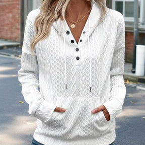 Weißes, schlichtes Langarm-Sweatshirt - Herbstsfrischer Minimalistischer Stil
