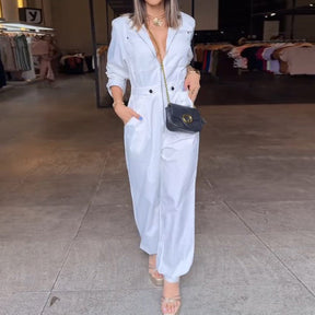 Basic Long Sleeve Plain Jumpsuit - Der Herbsts-Einteiler für endlose Styling-Optionen