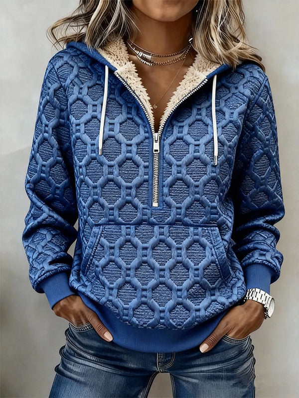 Damen Winter Fleece Hoodie Royalblau – Kuscheliges Sweatshirt