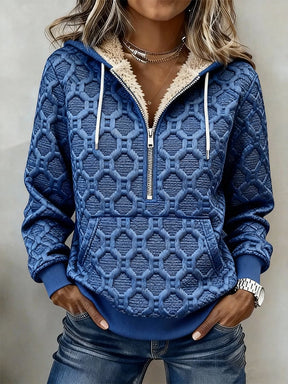 Damen Winter Fleece Hoodie Royalblau – Kuscheliges Sweatshirt